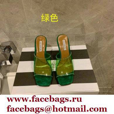 Aquazzura Heel 8.5cm PVC Secrets Mules Green 2022