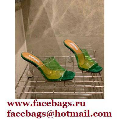 Aquazzura Heel 8.5cm PVC Secrets Mules Green 2022