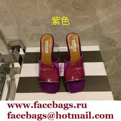 Aquazzura Heel 8.5cm PVC Secrets Mules Purple 2022