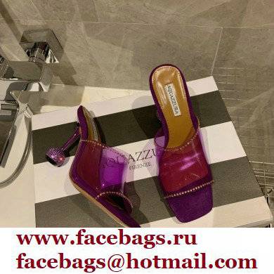 Aquazzura Heel 8.5cm PVC Secrets Mules Purple 2022