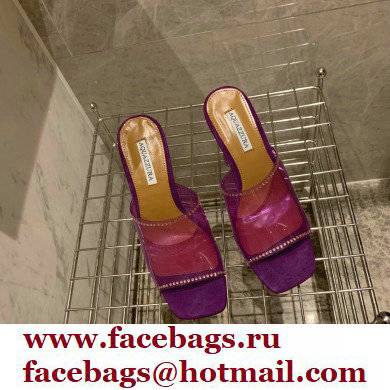 Aquazzura Heel 8.5cm PVC Secrets Mules Purple 2022