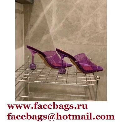 Aquazzura Heel 8.5cm PVC Secrets Mules Purple 2022