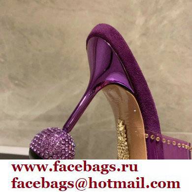 Aquazzura Heel 8.5cm PVC Secrets Mules Purple 2022