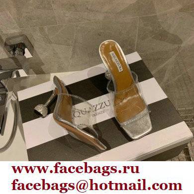 Aquazzura Heel 8.5cm PVC Secrets Mules Silver 2022