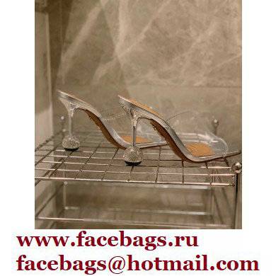 Aquazzura Heel 8.5cm PVC Secrets Mules Silver 2022