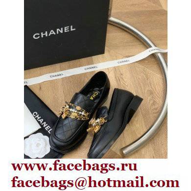 Chanel Chain Lambskin and Jewelry Loafers G38922 Black 2022