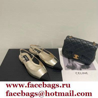 Chanel Open Shoes G38731 Gold/Black 2022