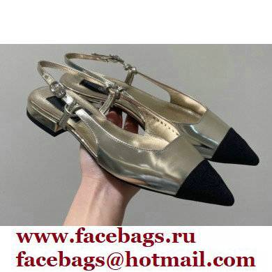 Chanel Open Shoes G38731 Gold/Black 2022