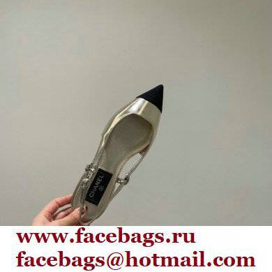 Chanel Open Shoes G38731 Gold/Black 2022