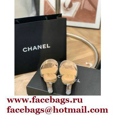 Chanel Transparent PVC Wedge Mules Gold 2022