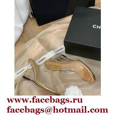 Chanel Transparent PVC Wedge Mules Gold 2022