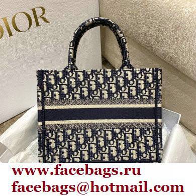 DiorBlue Oblique Jacquard Small Book Tote BAG 2022