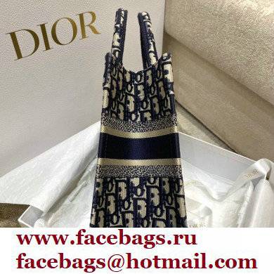 DiorBlue Oblique Jacquard Small Book Tote BAG 2022