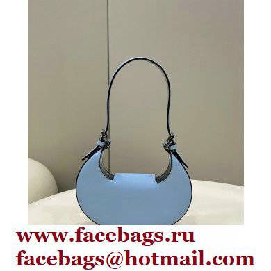 Fendi leather Cookie Mini Hobo Bag Light Blue 2022