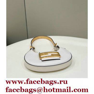 Fendi leather Cookie Mini Hobo Bag White 2022