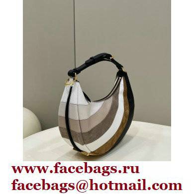 Fendi leather Fendigraphy Small Hobo Bag with beige and brown inlay 2022