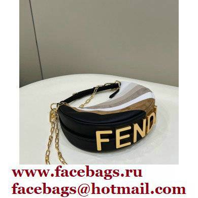 Fendi leather Fendigraphy Small Hobo Bag with beige and brown inlay 2022