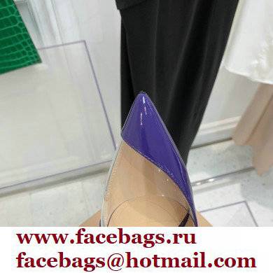 Gianvito Rossi Heel 10.5cm PLEXI PVC and Patent leather Slingback Pumps Purple 2022