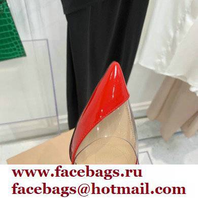 Gianvito Rossi Heel 10.5cm PLEXI PVC and Patent leather Slingback Pumps Red 2022