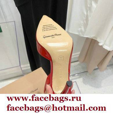 Gianvito Rossi Heel 10.5cm PLEXI PVC and Patent leather Slingback Pumps Red 2022