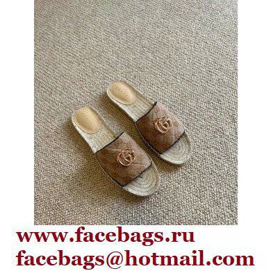 Gucci GG matelasse Canvas Espadrilles Slides 2022