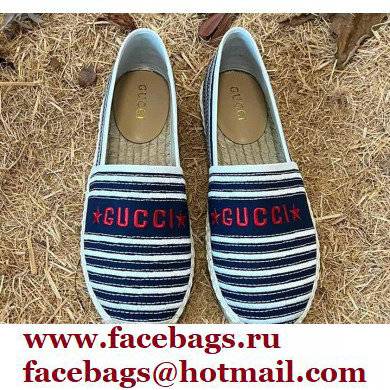 Gucci Star Stripe print Cotton Canvas Espadrilles Blue 2022