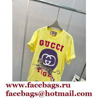 Gucci Tiger Interlocking G T-shirt YELLOW 2022