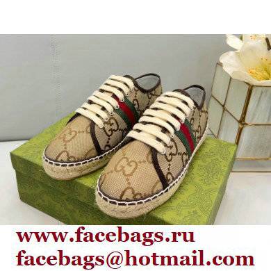 Gucci maxi GG Canvas Espadrilles Beige with Web 2022