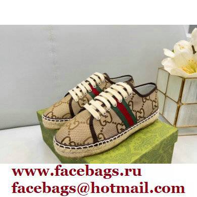 Gucci maxi GG Canvas Espadrilles Beige with Web 2022