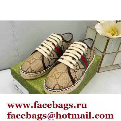 Gucci maxi GG Canvas Espadrilles Beige with Web 2022