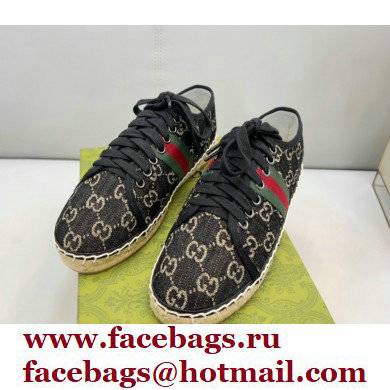 Gucci maxi GG Canvas Espadrilles Black with Web 2022