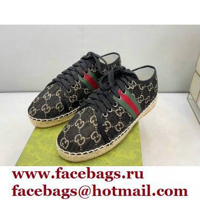 Gucci maxi GG Canvas Espadrilles Black with Web 2022