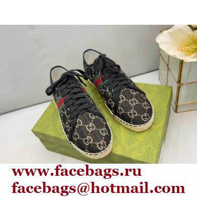 Gucci maxi GG Canvas Espadrilles Black with Web 2022