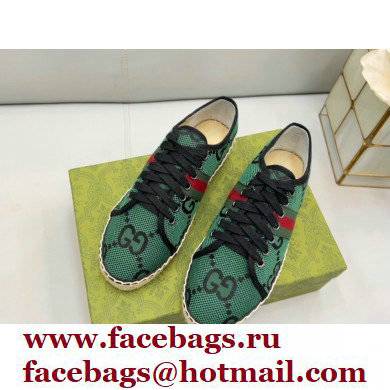 Gucci maxi GG Canvas Espadrilles Green with Web 2022