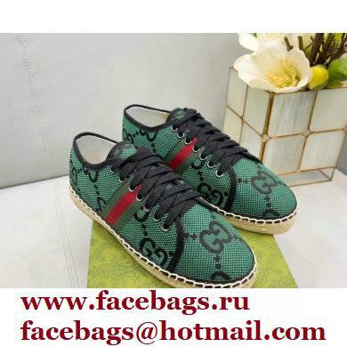 Gucci maxi GG Canvas Espadrilles Green with Web 2022