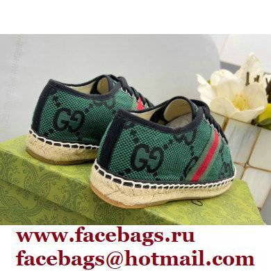 Gucci maxi GG Canvas Espadrilles Green with Web 2022