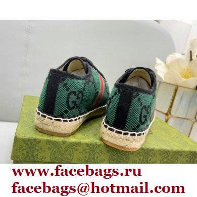 Gucci maxi GG Canvas Espadrilles Green with Web 2022