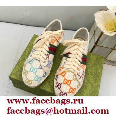 Gucci maxi GG Canvas Espadrilles Multicolor with Web 2022