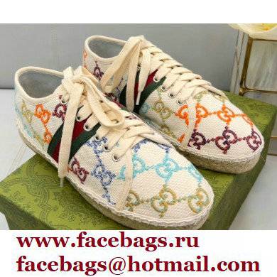 Gucci maxi GG Canvas Espadrilles Multicolor with Web 2022