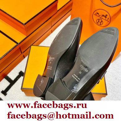 Hermes Leather royal Loafers Black/orange