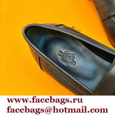 Hermes Leather royal Loafers Black