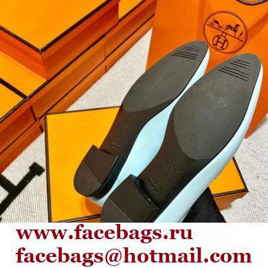 Hermes Leather royal Loafers Blue/yellow