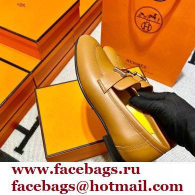 Hermes Leather royal Loafers Brown/yellow