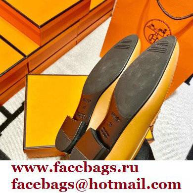 Hermes Leather royal Loafers Brown/yellow