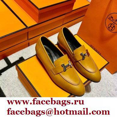 Hermes Leather royal Loafers Marron Glaise