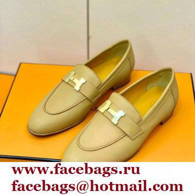 Hermes Leather royal Loafers apricot