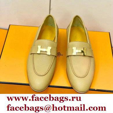 Hermes Leather royal Loafers apricot