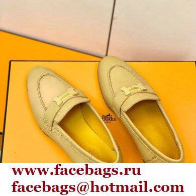 Hermes Leather royal Loafers apricot