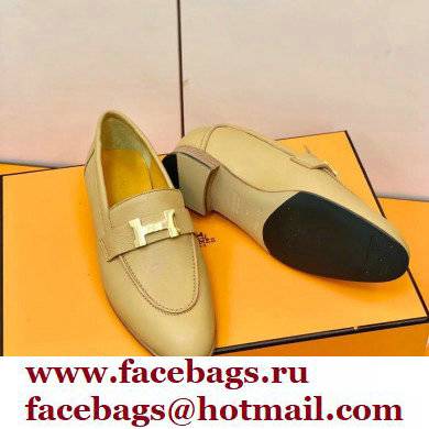 Hermes Leather royal Loafers apricot