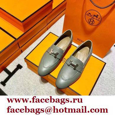 Hermes Leather royal Loafers gray